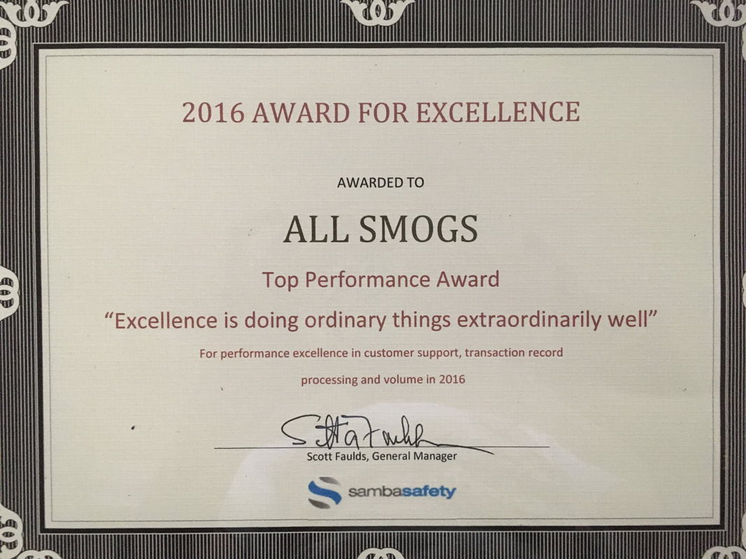 Vehicle service excellence award
